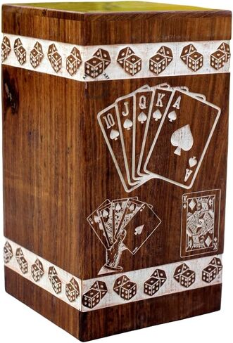 Urn for Ash playing card Box king queen kings crown dice poker card Vintage for Casino Urn Male female adult Burial Funeral Urn Pet cat dog urn ((Large [11X6-250 Cu.in)) in Kuwait