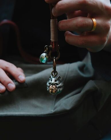 COPPERTIST.WU Leather Cord Horseshoe Clasp Keychain w Spring Clasp O Ring DIY Accessories for Men Women (With Pistachio Charm) in Saudi Arabia