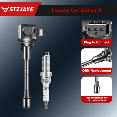 Spark Plugs and UF677 UF650 Ignition Coil Packs Kit Compatible with Infiniti for QX56 V8 5.6L 2011-2013, for QX80 V8 5.6L 2014-2020, for Armada V8 5.6L 2017 2018 2019 2020 in Saudi Arabia