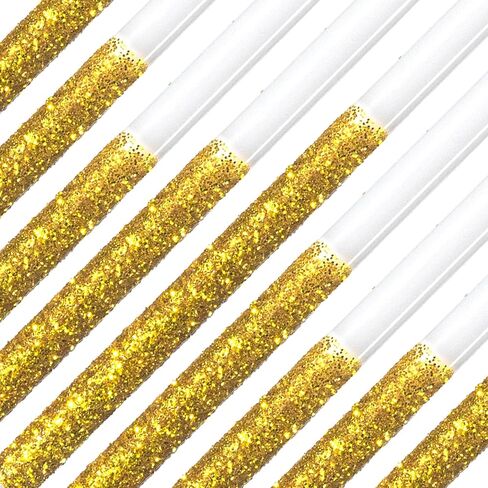 24-Pack Shiny Gold Birthday Candles, 5.5" Long Thin Candles with Glitter for Cake Decorations in Saudi Arabia