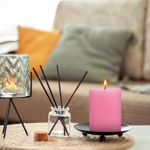 Pink Pillar Candles Set of 3 - Dripless Unscented - 3x4, 3x6 & 3x8 inches Decorative Candles for Home Decor & Table Centerpieces in Saudi Arabia