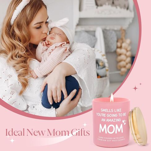 هدايا الأم الجديدة، شمعة معطرة باللافندر والفانيليا، هدايا الحمل للأمهات المتوقعات، أمي لتكوني، ماما، أساسيات الأم الجديدة لأول مرة، تهنئة للزوجة الحامل، بعد الولادة، جرة وردية (10 أونصة) in Kuwait