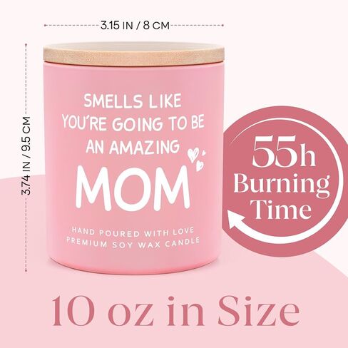 هدايا الأم الجديدة، شمعة معطرة باللافندر والفانيليا، هدايا الحمل للأمهات المتوقعات، أمي لتكوني، ماما، أساسيات الأم الجديدة لأول مرة، تهنئة للزوجة الحامل، بعد الولادة، جرة وردية (10 أونصة) in Kuwait