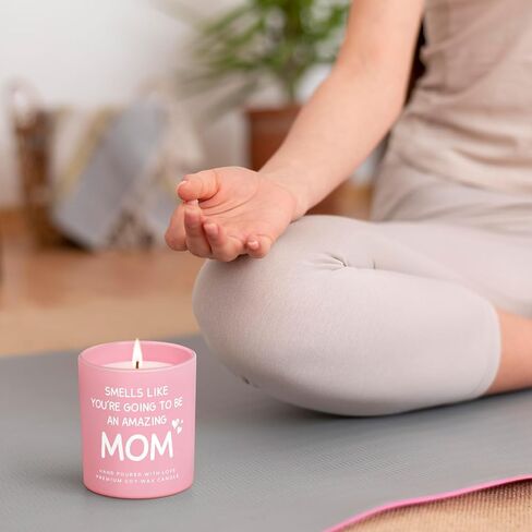 هدايا الأم الجديدة، شمعة معطرة باللافندر والفانيليا، هدايا الحمل للأمهات المتوقعات، أمي لتكوني، ماما، أساسيات الأم الجديدة لأول مرة، تهنئة للزوجة الحامل، بعد الولادة، جرة وردية (10 أونصة) in Kuwait