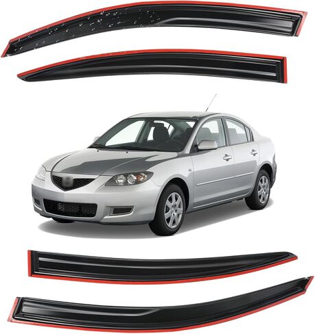 Window Visors for Nissan Navara D40 2005 2006 2007 2008 2009 2010 2011 2012 2013 2014 2015 Wind Deflector Sun Rain Guard Vent Weather Shields, Tape-on, Smoke, 4Pcs in Saudi Arabia