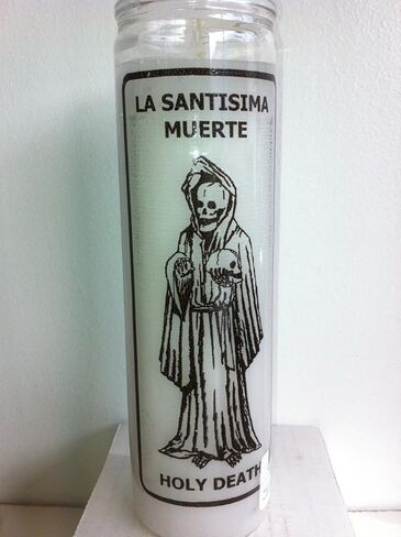 Holy Death (Santa Muerte) 7 Day White Unscented Candle In Glass, 1 Count in Saudi Arabia