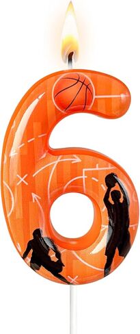 Basketball Themed Number 1 Birthday Candle - Sports Style Cake Topper for Birthday Decorations Supplies, Basketball Party Favors (Basketball Theme, 1) in Saudi Arabia