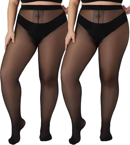 DancMolly لباس ضيق بمقاس كبير للنساء، جوارب طويلة شفافة بطول 20D حتى الخصر وتحكم بين الرجلين، زوجان من الملابس الداخلية in Kuwait