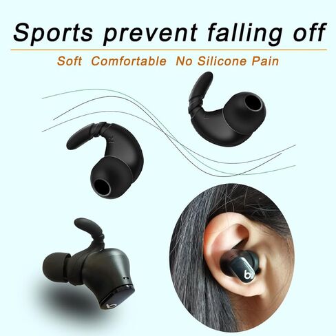 Earbuds Tips for Beats Studio Buds Memory Foam Tips for Beats Earbuds Replacement Earhook for Beats Studio Buds Ear Tips fit in Charging Case, Black in Kuwait