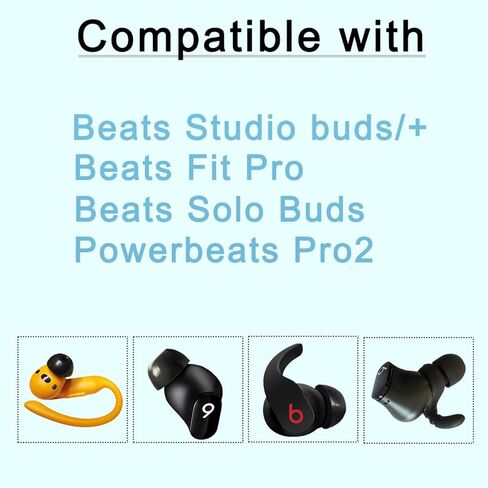 Earbuds Tips for Beats Studio Buds Memory Foam Tips for Beats Earbuds Replacement Earhook for Beats Studio Buds Ear Tips fit in Charging Case, Black in Kuwait