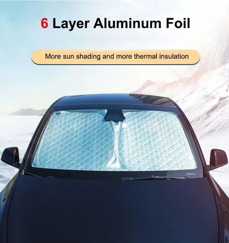 Thick WindScreen Sunshade for Hyundai Kona 2017-2023 Premium 6 Layers UV Protection Foldable Windshield Sun Visor Heat Shield Cover Make Car Cooler in Saudi Arabia