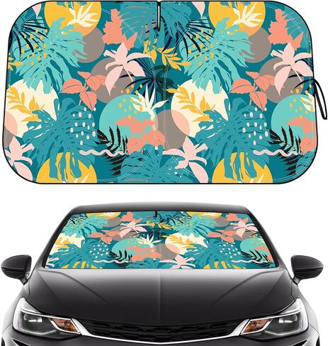 مظلة الشمس للزجاج الأمامي - مظلة للزجاج الأمامي للسيارة للحماية من الأشعة فوق البنفسجية وتقليل الحرارة 2025 واقي من الشمس للجزء الداخلي للسيارة (55 بوصة × 31.5 بوصة) in Kuwait