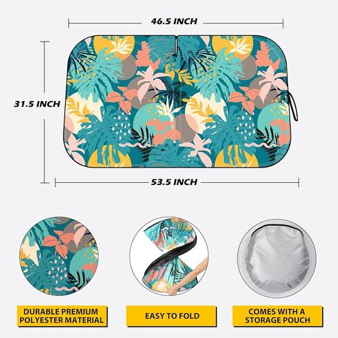 مظلة الشمس للزجاج الأمامي - مظلة للزجاج الأمامي للسيارة للحماية من الأشعة فوق البنفسجية وتقليل الحرارة 2025 واقي من الشمس للجزء الداخلي للسيارة (55 بوصة × 31.5 بوصة) in Kuwait