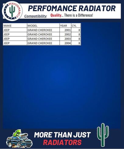 2656 Direct Replacement Radiator - Compatible with 2001-2004 Jeep Grand Cherokee - Ensures Maximum Cooling Efficiency, No Leaks, Easy Installation in Kuwait