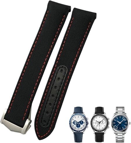 سوار ساعة 19 ملم 20 ملم 21 ملم من قماش النايلون عالي الكثافة، لساعة اوميغا سيماستر 300 AT150 سبيدماستر لونجين ترقية استبدال حزام الساعة in Kuwait