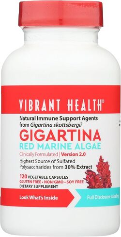 Vibrant Health, Gigartina Red Marine Algae، دعم المناعة النباتي، 60 كبسولة in Kuwait