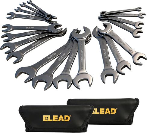 Super-Thin Open End Wrench Set | 10-Piece Metric 5.5-27mm | Nickel-Plated Slim Design | 5.5, 7, 8, 9, 10, 11, 12, 13, 14, 15, 16, 17, 18, 19, 20, 21, 22, 23, 24, 27mm in Saudi Arabia
