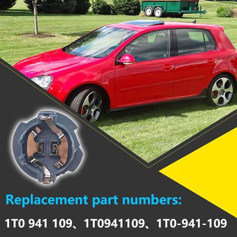 1T0-941-109 Headlamp Bulb Socket Compatible with Volkswagen Jetta Rabbit GTI 2005 2006 2007 2008 2009 2010,Headlamp Socket Replace 1T0941109 1T0 941 109 Headlight Low Beam Bulb in Saudi Arabia