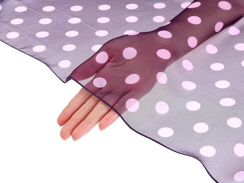 Women 1950s Retro Polka Dots Chiffon Scarf, Lightweight Soft Sheer Long Head Wrap Shawl Scarves for All Season in Saudi Arabia