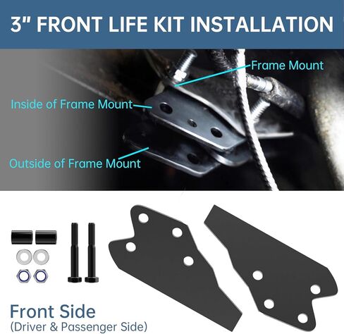 طقم رفع UTV Ranger مقاس 3 بوصات طقم رفع أمامي وخلفي متوافق مع Polaris Ranger 570 بالحجم الكامل/XP 570/XP 900/ XP 1000/1000 Diesel 2013-2022 Polaris Ranger ملحق in Kuwait