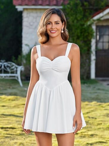 EYNMIN Floral Mini Graduation Dress Sweetheart Neckline Bow Tie Flowy A Line Dresses Cute Casual Short Sundress 2026 Summer in Saudi Arabia