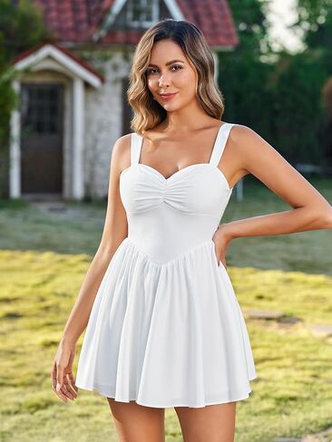EYNMIN Floral Mini Graduation Dress Sweetheart Neckline Bow Tie Flowy A Line Dresses Cute Casual Short Sundress 2026 Summer in Saudi Arabia