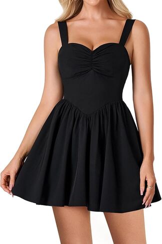 EYNMIN Floral Mini Graduation Dress Sweetheart Neckline Bow Tie Flowy A Line Dresses Cute Casual Short Sundress 2026 Summer in Saudi Arabia