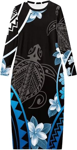 Polynesian Tribal Clothing Samoa Colorful Tapa Flower Print Custom Couple Matching Outfits Club Dress Men Shirt ﻿ in Kuwait