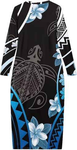 Polynesian Tribal Clothing Samoa Colorful Tapa Flower Print Custom Couple Matching Outfits Club Dress Men Shirt ﻿ in Kuwait