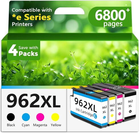 Ankink 962XL Ink Cartridges Replacement for HP 962 XL Work for Officejet Pro 9015e 9010 9015 9025e 9018 9020 9025 9018e 9012e 9016 Printer Black Color(Cyan Yellow Magenta) 4 Pack in Saudi Arabia