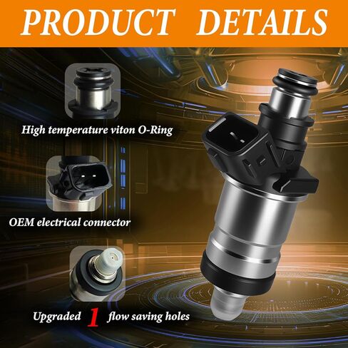 Upgraded 1 Holes Fuel Injectors Fits for Honda: Civic 1.6L/ CR-V 2.0L/ Accord/Odyssey 2.3L 1998-2002; For Acura: Integra 1.8L/ CL 2.3L/ RL V6 3.5L/ TL V6 3.2L 1996-2001,OEM# 06164P2J000 (4 Pcs) in Kuwait