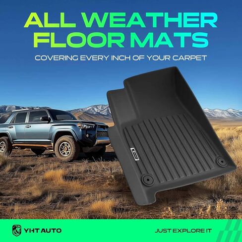 YHTAUTO Floor Mats & Cargo Mat Compatible with Rivian R1S 2022-2024 Adventure Explore Launch Edition, TPE Floor Liners All-Weather Custom Fit, 1st & 2nd & 3rd Row & Trunk Mat, Set of 5 in Saudi Arabia