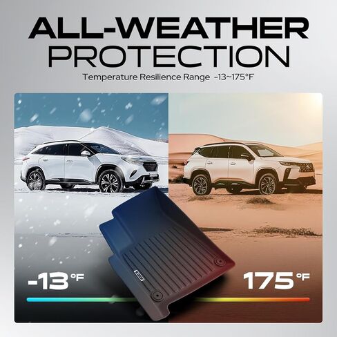 YHTAUTO Floor Mats & Cargo Mat Compatible with Rivian R1S 2022-2024 Adventure Explore Launch Edition, TPE Floor Liners All-Weather Custom Fit, 1st & 2nd & 3rd Row & Trunk Mat, Set of 5 in Saudi Arabia
