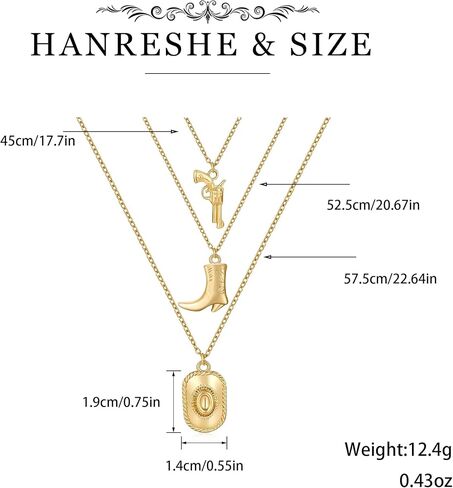 HANRESHE Gold Silver Cowboy Necklaces For Women Trendy Cowgirl Accessories Western Unique Cowgirl Boot Necklace Chic Jewelry Gift in Saudi Arabia