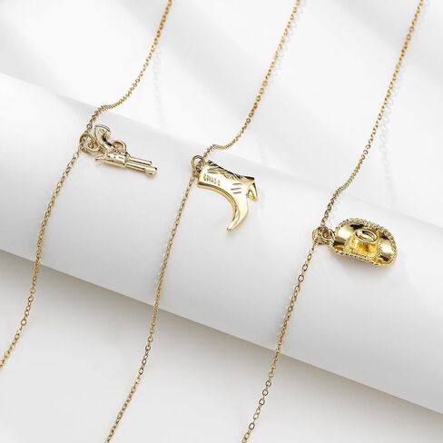 HANRESHE Gold Silver Cowboy Necklaces For Women Trendy Cowgirl Accessories Western Unique Cowgirl Boot Necklace Chic Jewelry Gift in Saudi Arabia