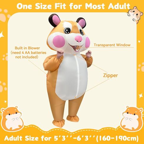 Stegosaurus Inflatable Hamster Costume for Adult - Funny Giant Hamster Blow Up Costumes for Men & Women Halloween Costumes Cosplay Party in Kuwait