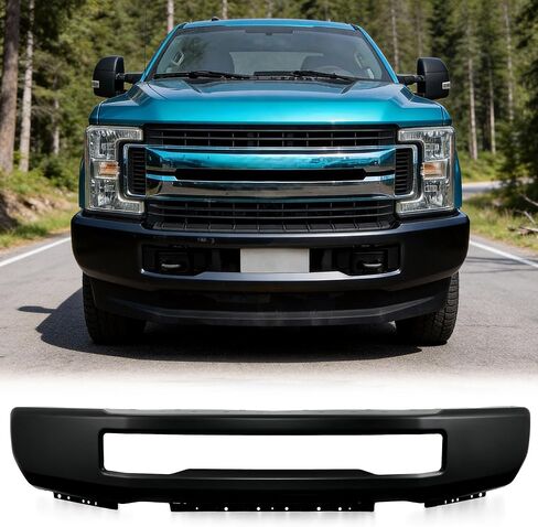 VRC Front Bumper,One-Piece Bumper Front Compatible with 2017 2018 2019 Ford F250 F350 F-250 F-350 Super Duty,Face Bar 1PC for 17-19 Ford F250 F350 (Chrome, W/O Fog Light Holes W/O Sensor Holes) in Saudi Arabia