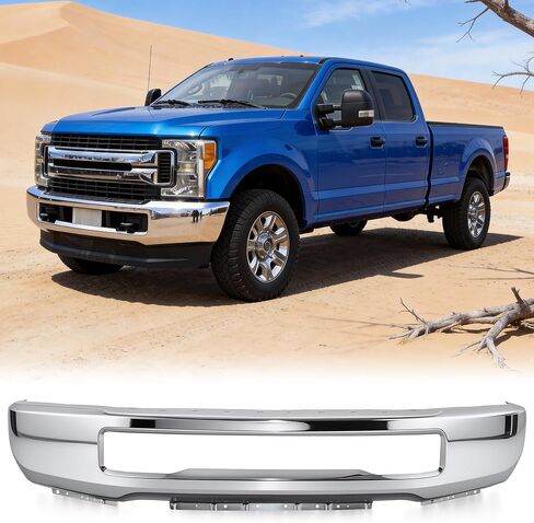 VRC Front Bumper,One-Piece Bumper Front Compatible with 2017 2018 2019 Ford F250 F350 F-250 F-350 Super Duty,Face Bar 1PC for 17-19 Ford F250 F350 (Chrome, W/O Fog Light Holes W/O Sensor Holes) in Saudi Arabia