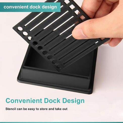 Sticky Note Holder for 3x3 Post It Notes with Stencil and Line Box Drawing Template Office Home Memo Pad Organizer Dispenser (Black 2 PCS) in Saudi Arabia