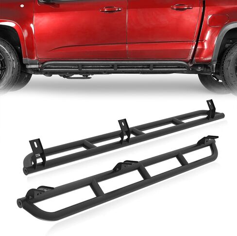 Hooke Road Colorado Rock Sliders Steel Nerf Bars Side Guards Textured Black Compatible with 2015-2026 Chevy Colorado/GMC Canyon Crew Cab Pickup Rocker Guard in Saudi Arabia