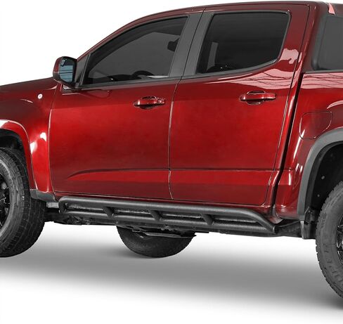 Hooke Road Colorado Rock Sliders Steel Nerf Bars Side Guards Textured Black Compatible with 2015-2026 Chevy Colorado/GMC Canyon Crew Cab Pickup Rocker Guard in Saudi Arabia