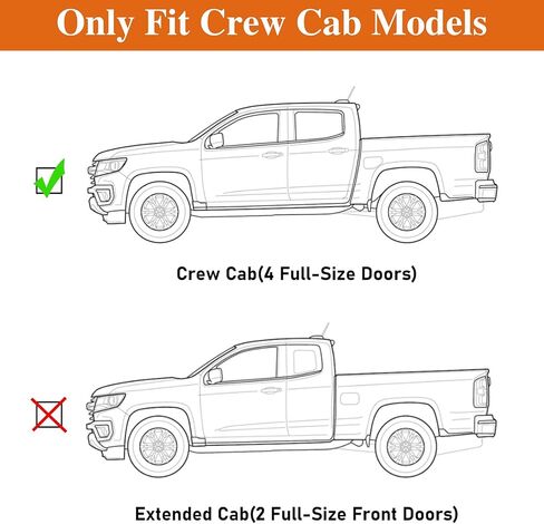 Hooke Road Colorado Rock Sliders Steel Nerf Bars Side Guards Textured Black Compatible with 2015-2026 Chevy Colorado/GMC Canyon Crew Cab Pickup Rocker Guard in Saudi Arabia
