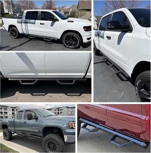 لوحات تشغيل BINARY STAR متوافقة مع 2015-2026 Chevy Colorado/GMC Canyon Crew Cab، 4.7 بوصة خطوات جانبية منسدلة، قضبان خطوة كولورادو خطوات جانبية قضبان Nerf مصنوعة من الفولاذ الكربوني. in Kuwait
