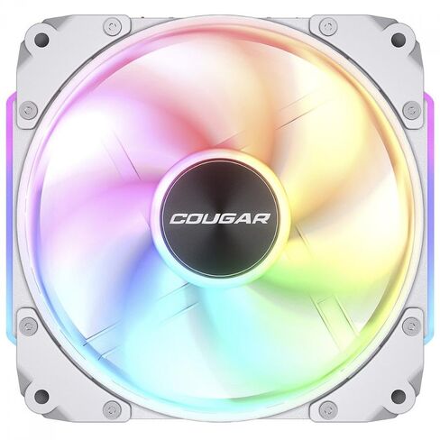 Cougar APOLAR 120 ARGB Fan Daisy Chain Design with Tool-Free connectivity, HDB hydrodynamic Bearings, PWM Control, Q-Stop - Quiet Stop - dampening System & Silent-Stream (3, White, 120) in Kuwait
