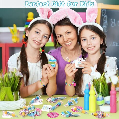 مجموعة هدايا قرطاسية بيضة أرنب عيد الفصح المسيحية من CY2SIDE، 24 قطعة، أقلام حبر جاف بأربعة ألوان، بطاقات حامل أقلام بيض القيامة، ملاحظات لاصقة على شكل أرنب، حشوات سلة عيد الفصح، مكافأة فئة الحفلات للأطفال in Saudi Arabia