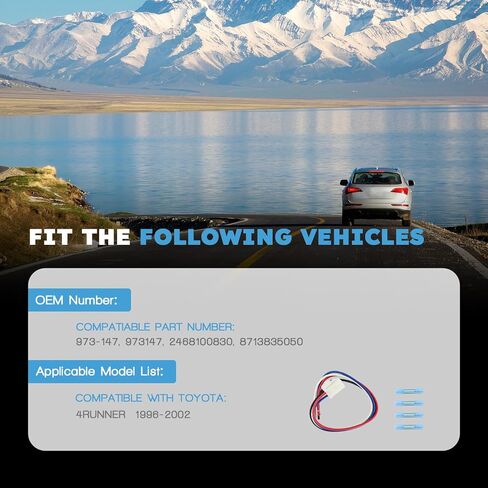 مقاوم محرك منفاخ HVAC مع حزام أسلاك متوافق مع Toyota 4Runner 1996 1997 1998 1999 2000 2001 2002 Relpace 8713835050 2468100830 JA1338 in Saudi Arabia