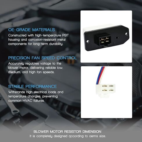 مقاوم محرك منفاخ HVAC مع حزام أسلاك متوافق مع Toyota 4Runner 1996 1997 1998 1999 2000 2001 2002 Relpace 8713835050 2468100830 JA1338 in Saudi Arabia
