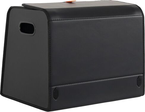 منظمات صندوق السيارة، منظمات السيارات، حلول التخزين، ومنظمات تخزين السيارات لسيارات الدفع الرباعي وسيارات السيدان والمقاعد الخلفية والمركبات الفاخرة مع غطاء، جلد، صندوق أحذية سيارة صغير وكبير (أسود عادي، XXL) in Kuwait