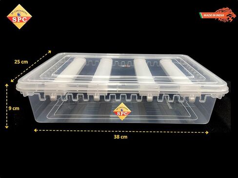 SPC Plastic Adjustable 4 Rod Bangle Box Chudi Set Organizer Jewellery Storage Display Box For Chudi Bracelet Wrist Watch Hair Bands Scrunchies Accessories,Transparent (1),25 X 38 X 9 Cm,25 Centimeters in Saudi Arabia
