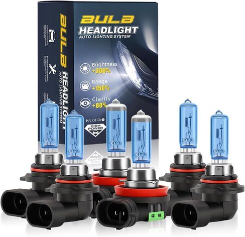 Fit for Subaru Forester 2009-2018 High Performance Halogen Headlight Bulbs,9005 High Beam H11 Low Beam 9145/9006 Fog Lights Headlamp Replacement Bulbs Kit,Pack of 6 in Kuwait